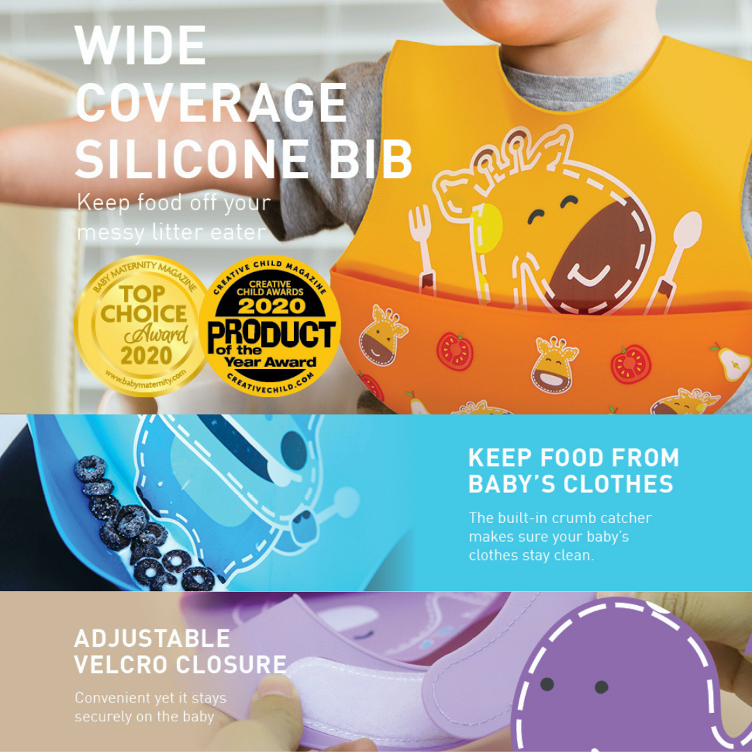 Wide Coverage Silicone Bib