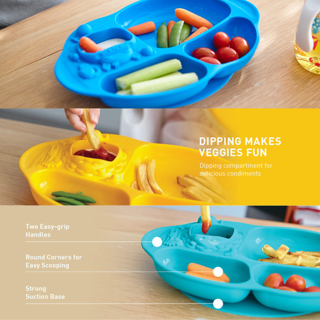 Yummy Dips Suction Divided Plate