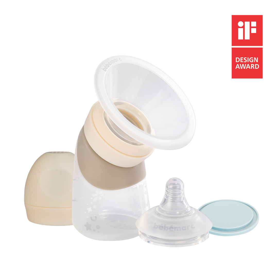 Silicone Angled Feeding Bottle & Breast Pump Set