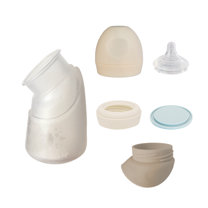 Silicone Angled Feeding Bottle & Breast Pump Set