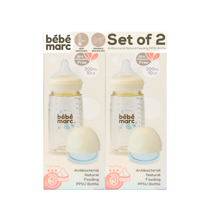 Twinpack Antibacterial Natural Feeding PPSU Bottle (300ml)